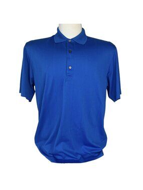 Greg Norman Golf Polo Shirt Medium Blue Short Sleeves Summer